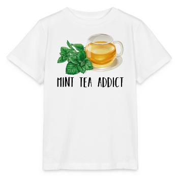 Mint Tea Addict Süchtig Minze Tee Geschenk Tee - Stanley/Stella Kinder T-Shirt MINI CREATOR  - Weiß - Vorne - Maike (125cm)