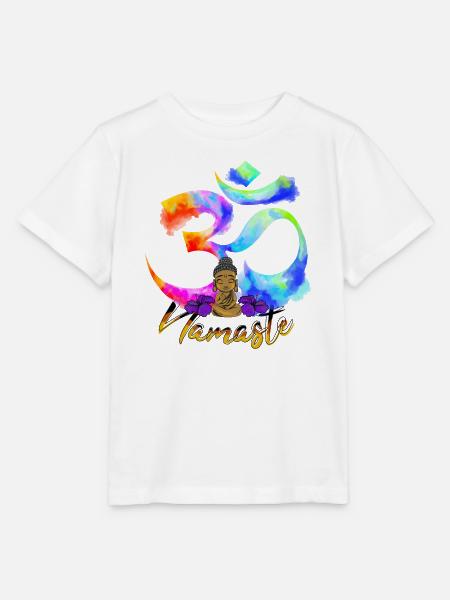 Namaste-Bogen-Iris-Buddha - Stanley/Stella Kinder T-Shirt MINI CREATOR - Weiß
