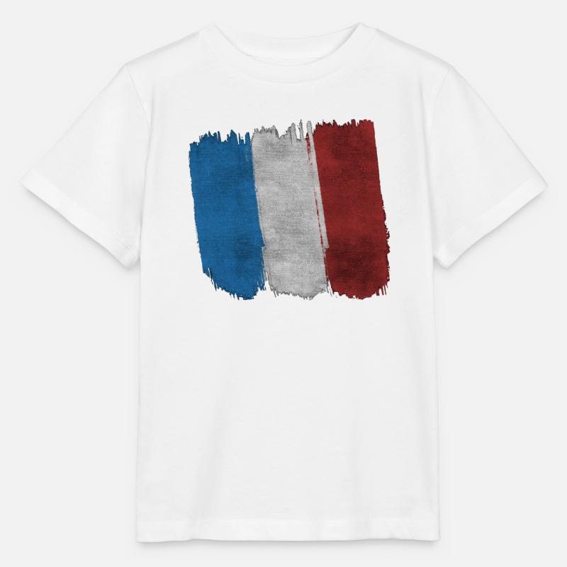 Drapeau Français - T-shirt bio MINI CREATOR Stanley/Stella Enfant - blanc