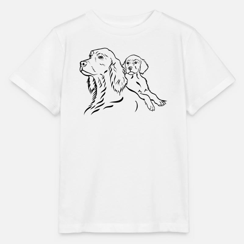 Setter chienne avec chiot - T-shirt bio MINI CREATOR Stanley/Stella Enfant - blanc