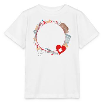First aid kit or first aid kit as a frame - Stanley/Stella MINI CREATOR Kids’ T-Shirt - white - Front - Maike (125cm)