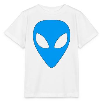 Alien - (Blau) - Stanley/Stella Kinder T-Shirt MINI CREATOR  - Weiß - Vorne - Maike (125cm)