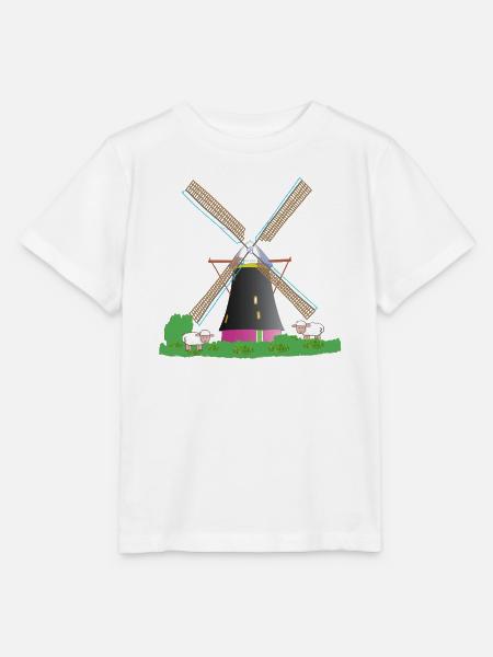 Windmühle mit Schafen - Stanley/Stella Kinder T-Shirt MINI CREATOR  - Weiß