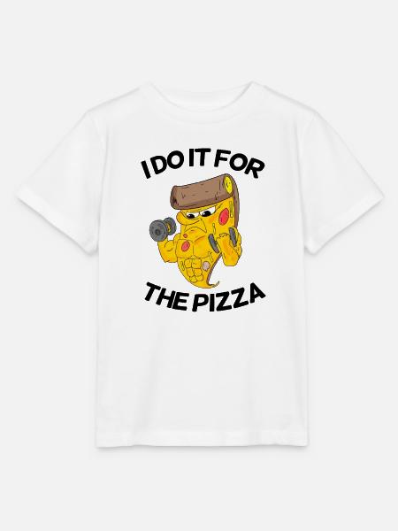 Pizza Fitness lustig - Stanley/Stella Kinder T-Shirt MINI CREATOR - Weiß