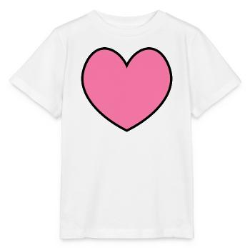 Herz rosa black outline - Stanley/Stella Kinder T-Shirt MINI CREATOR  - Weiß - Vorne - Maike (125cm)