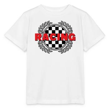 Racing - Checked Flag Laurel Leaves Racing Sport - Stanley/Stella MINI CREATOR Kids’ T-Shirt - white - Front - Maike (125cm)