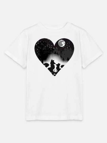 zwei verliebte Füchse im Mondschein - Stanley/Stella Kinder T-Shirt MINI CREATOR - Weiß