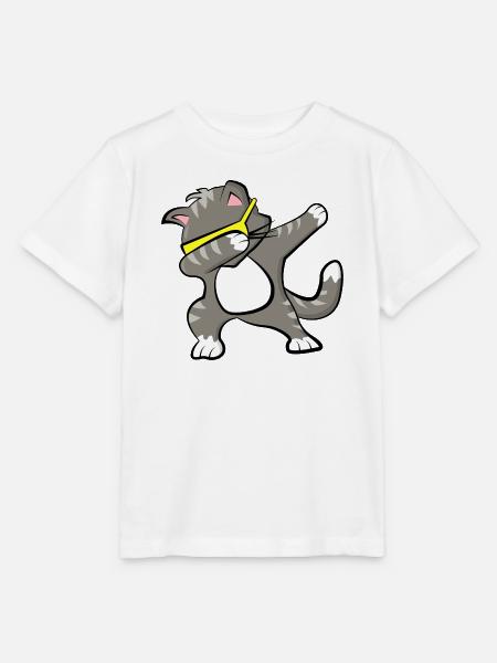 Dabbing Katze - Stanley/Stella Kinder T-Shirt MINI CREATOR - Weiß