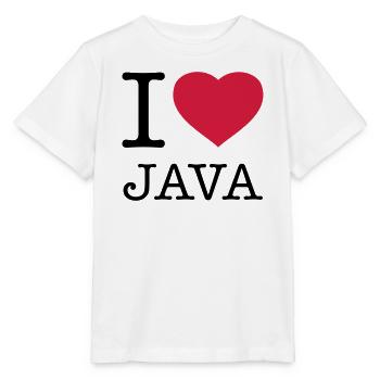 I LOVE JAVA - Stanley/Stella Kinder T-Shirt MINI CREATOR  - Weiß - Vorne - Maike (125cm)
