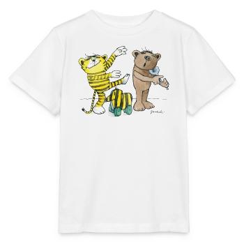 Janosch Tiger Und Bär Musizieren - Stanley/Stella Kinder T-Shirt MINI CREATOR  - Weiß - Vorne - Maike (125cm)