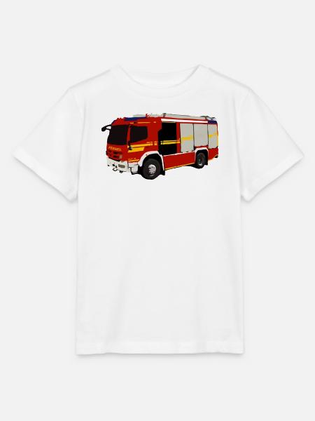 Feuerwehrauto Grafikstil - Stanley/Stella Kinder T-Shirt MINI CREATOR  - Weiß
