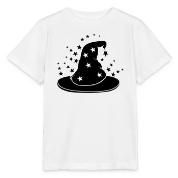 Chapeau de sorcier magique avec des étoiles - T-shirt bio MINI CREATOR Stanley/Stella Enfant - blanc - Devant - Maike (125cm)