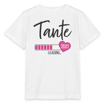 Tante Loading 2023 Herz Nichte Mädchen - Stanley/Stella Kinder T-Shirt MINI CREATOR  - Weiß - Vorne - Maike (125cm)