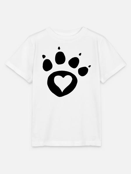 Pfotenabdruck Hundepfote mit Herz i love dog Katze - Stanley/Stella Kinder T-Shirt MINI CREATOR - Weiß