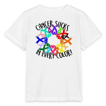 Cancer Awareness Cancer Sucks In Every Color - Stanley/Stella MINI CREATOR Kids’ T-Shirt - white - Front - Maike (125cm)