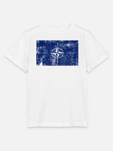NATO Flagge Fahne Grunge Retro Vintage - Stanley/Stella Kinder T-Shirt MINI CREATOR - Weiß