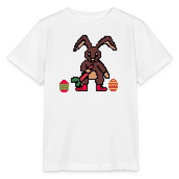 Niedlicher Osterhäschen Pixelart - Stanley/Stella Kinder T-Shirt MINI CREATOR  - Weiß - Vorne - Maike (125cm)
