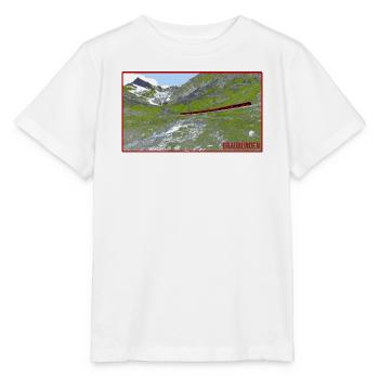 Graubünden Bergzug im Grünen - Stanley/Stella Kinder T-Shirt MINI CREATOR  - Weiß - Vorne - Maike (125cm)