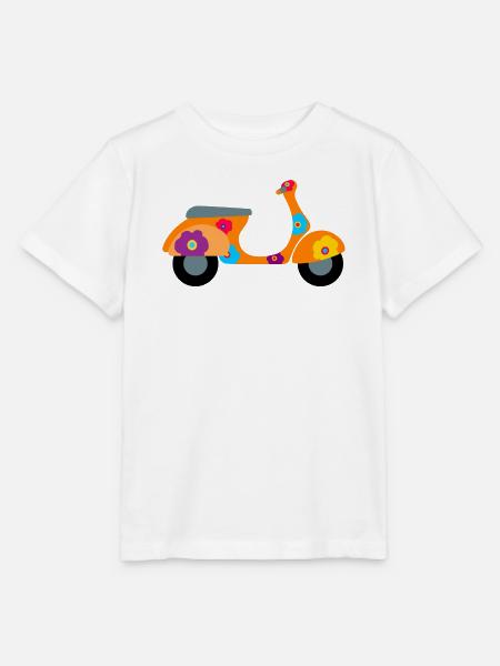 Roller Blumen Ciao Italien farbenfroh Muster - Stanley/Stella Kinder T-Shirt MINI CREATOR  - Weiß