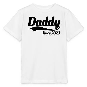 Papa seit 2023 Vater Schwangerschaft schwangeres Baby - Stanley/Stella Kinder T-Shirt MINI CREATOR  - Weiß - Vorne - Maike (125cm)