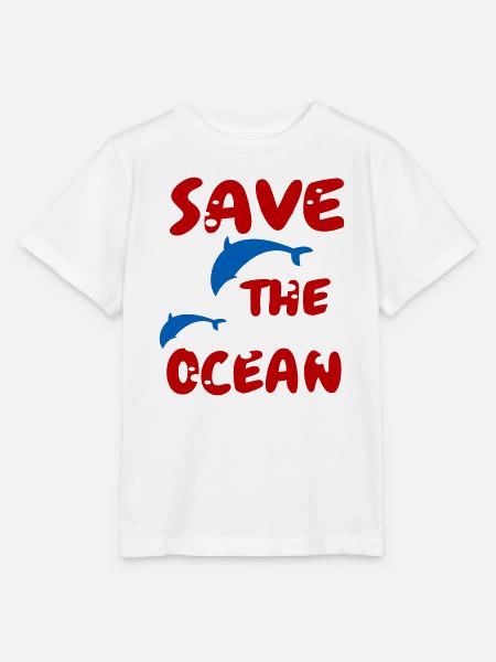 save the ocean, Delfine - Stanley/Stella Kinder T-Shirt MINI CREATOR - Weiß