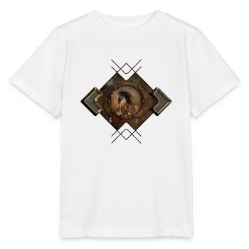 Schönes Steampunkpferd mit Umhang und Ausrüstung - Stanley/Stella Kinder T-Shirt MINI CREATOR  - Weiß - Vorne - Maike (125cm)