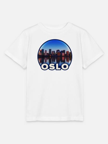 Oslo Skyline Reflektion - Stanley/Stella Kinder T-Shirt MINI CREATOR - Weiß