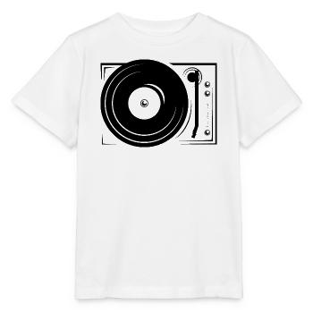 dj vinyl Platten turntable Symbol Icon - Stanley/Stella Kinder T-Shirt MINI CREATOR  - Weiß - Vorne - Maike (125cm)