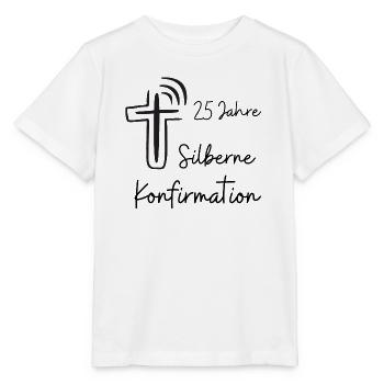 Silberne Konfirmation 25 Jahre Jubelkonfirmation - Stanley/Stella Kinder T-Shirt MINI CREATOR  - Weiß - Vorne - Maike (125cm)