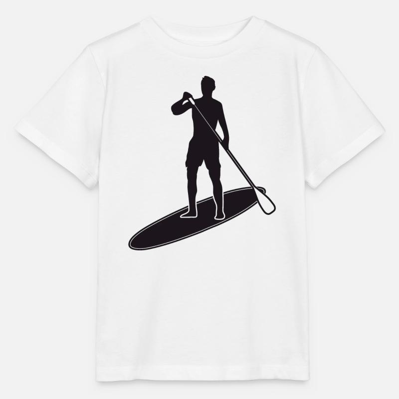 Stand up paddling - Man with paddle board - Stanley/Stella MINI CREATOR Kids’ T-Shirt - white