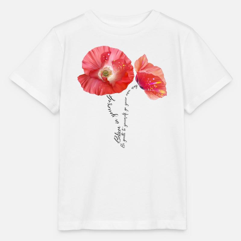 Coquelicot Mohnblumen Mohn - T-shirt bio MINI CREATOR Stanley/Stella Enfant - blanc