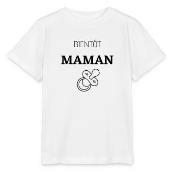 Bientôt maman - T-shirt bio MINI CREATOR Stanley/Stella Enfant - blanc - Devant - Maike (125cm)