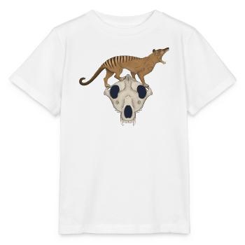 Thylacine Schädel - Tasmanischer Tiger Wolf Schädel - Stanley/Stella Kinder T-Shirt MINI CREATOR  - Weiß - Vorne - Maike (125cm)