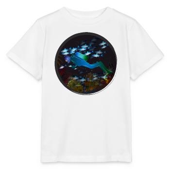 Ein Taucher und die geheimnisvolle Unterwasserwelt - Stanley/Stella Kinder T-Shirt MINI CREATOR  - Weiß - Vorne - Maike (125cm)