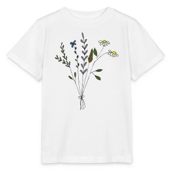 bouquet de prairies fleuries - T-shirt bio MINI CREATOR Stanley/Stella Enfant - blanc - Devant - Maike (125cm)