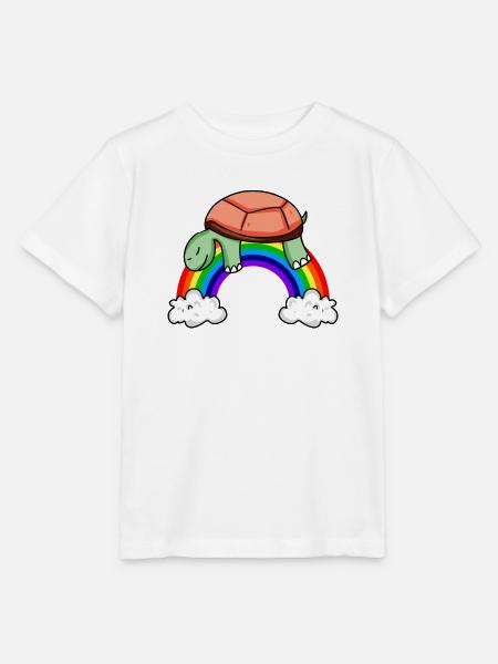 Regenbogen Schildkröte - Stanley/Stella Kinder T-Shirt MINI CREATOR - Weiß