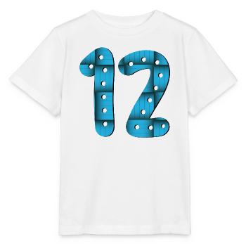 12e anniversaire - Numéro 12 - DOUZE - DOUZE ANS - T-shirt bio MINI CREATOR Stanley/Stella Enfant - blanc - Devant - Maike (125cm)