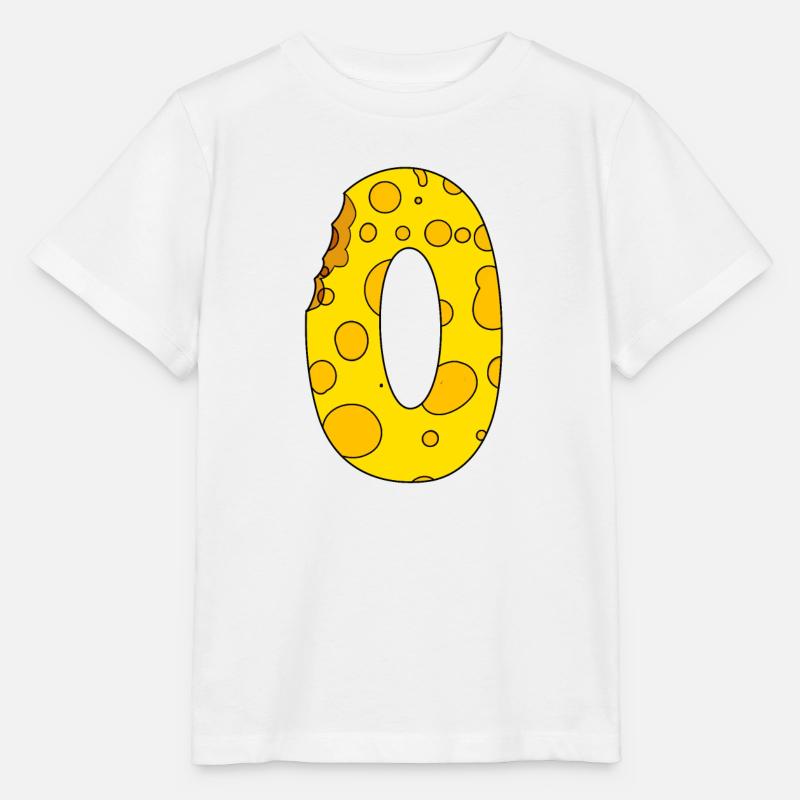 Number 0 Digit Cheese - Stanley/Stella MINI CREATOR Kids’ T-Shirt - white