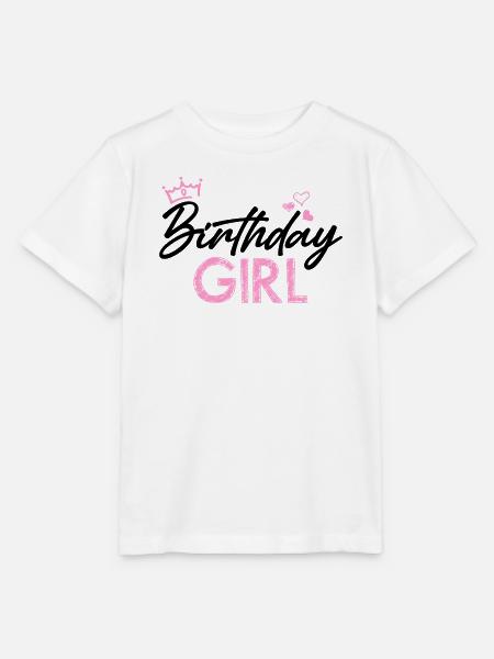 Pink Crown Girl Power - Stanley/Stella Kinder T-Shirt MINI CREATOR - Weiß