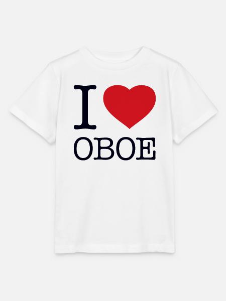 I LOVE OBOE - Stanley/Stella Kinder T-Shirt MINI CREATOR - Weiß