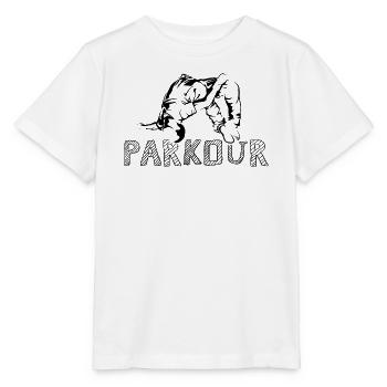 Parkour Symbol freerunning backflip Salto Grafik - Stanley/Stella Kinder T-Shirt MINI CREATOR  - Weiß - Vorne - Maike (125cm)