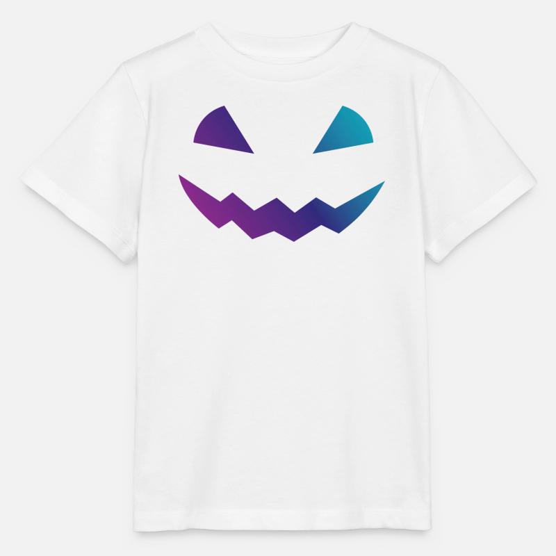 Déguisement de visage de conception de citrouille d’Halloween - T-shirt bio MINI CREATOR Stanley/Stella Enfant - blanc