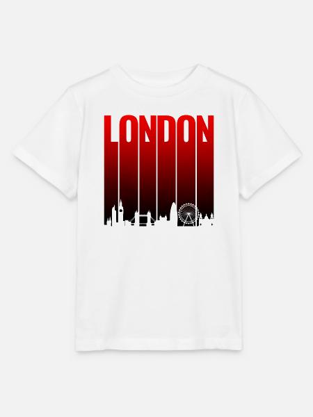 London Skyline Rot Gradient - Stanley/Stella Kinder T-Shirt MINI CREATOR  - Weiß