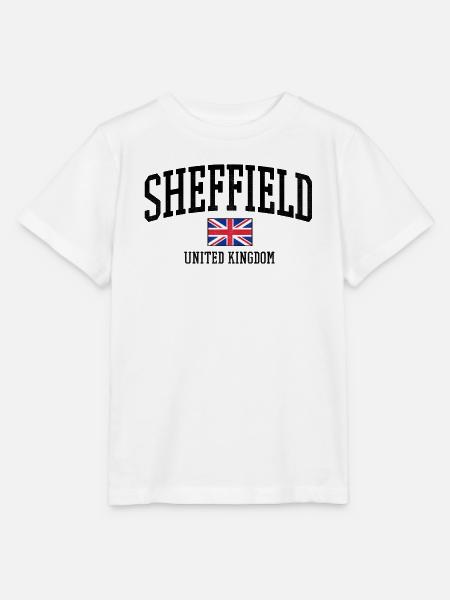 Sheffield UK Distressed Flag - Stanley/Stella Kinder T-Shirt MINI CREATOR - Weiß