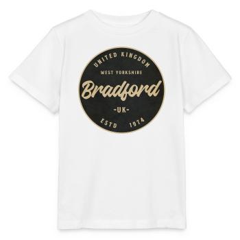 Insigne circulaire vintage Bradford - T-shirt bio MINI CREATOR Stanley/Stella Enfant - blanc - Devant - Maike (125cm)