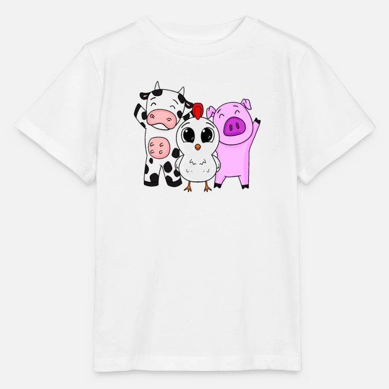Animaux de ferme - T-shirt bio MINI CREATOR Stanley/Stella Enfant - blanc