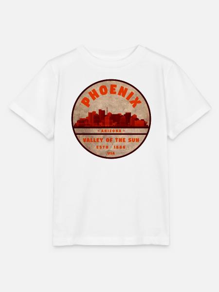 Phoenix Skyline Retro Abzeichen - Stanley/Stella Kinder T-Shirt MINI CREATOR  - Weiß