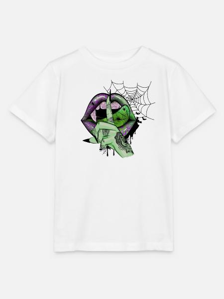 Green Vampire lips - Stanley/Stella Kinder T-Shirt MINI CREATOR - Weiß
