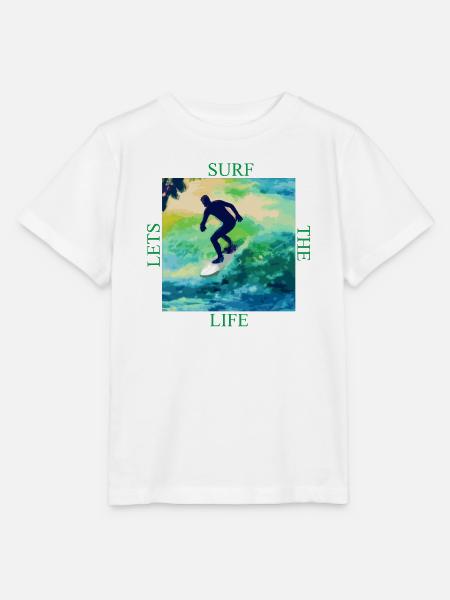 Surfer auf Farbwellen - Stanley/Stella Kinder T-Shirt MINI CREATOR - Weiß