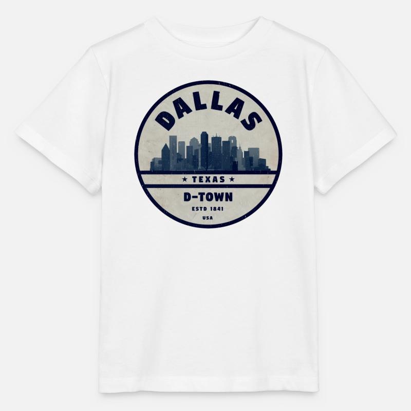 Dallas (Texas) - T-shirt bio MINI CREATOR Stanley/Stella Enfant - blanc